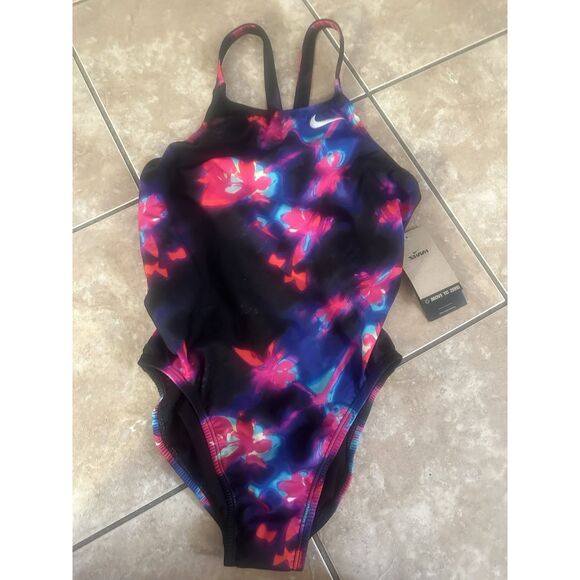 NWT Nike 10 Printed Cut Out Women One Piece Swimsuit - Picture 1 of 6